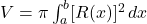 V = \pi \int_{a}^{b} [R(x)]^2 \, dx
