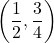 \[\left(\frac{1}{2}, \frac{3}{4}\right)\]