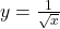 y = \frac{1}{\sqrt{x}}